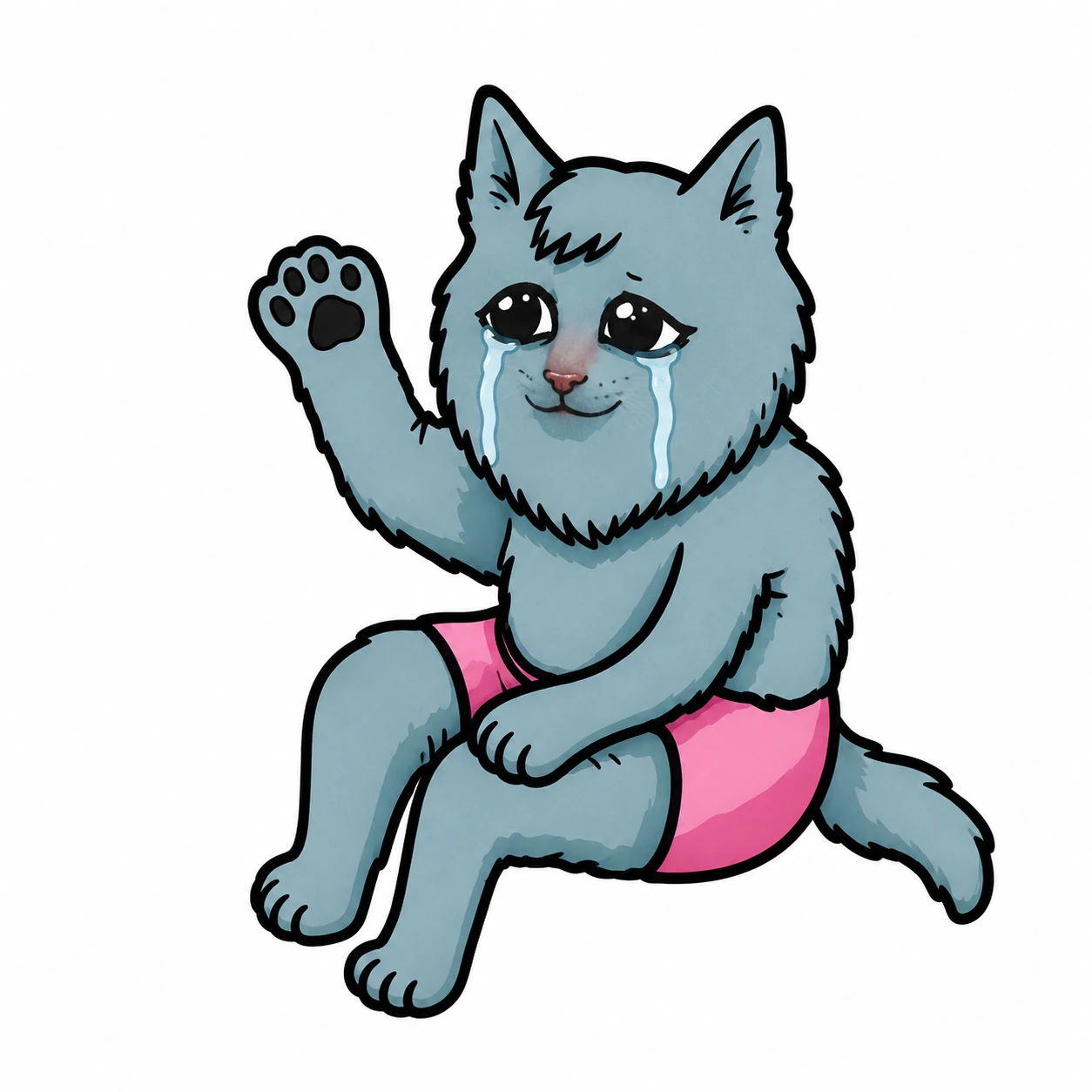 CASTCAT crying while still waving